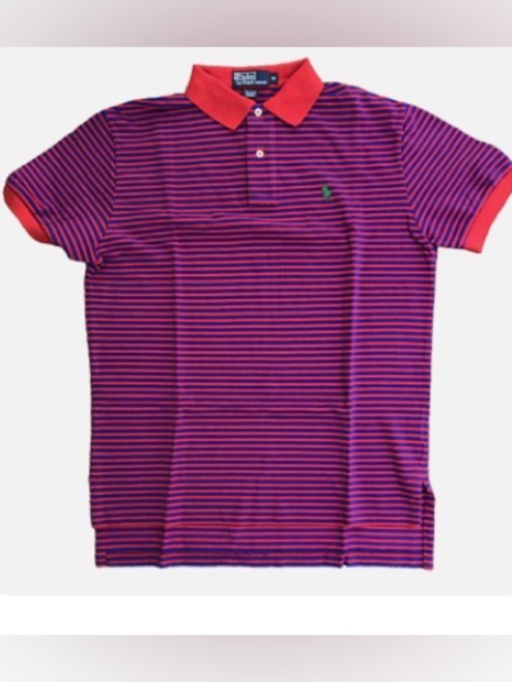 Polo by Ralph Lauren red & blue Striped Polo with green logo